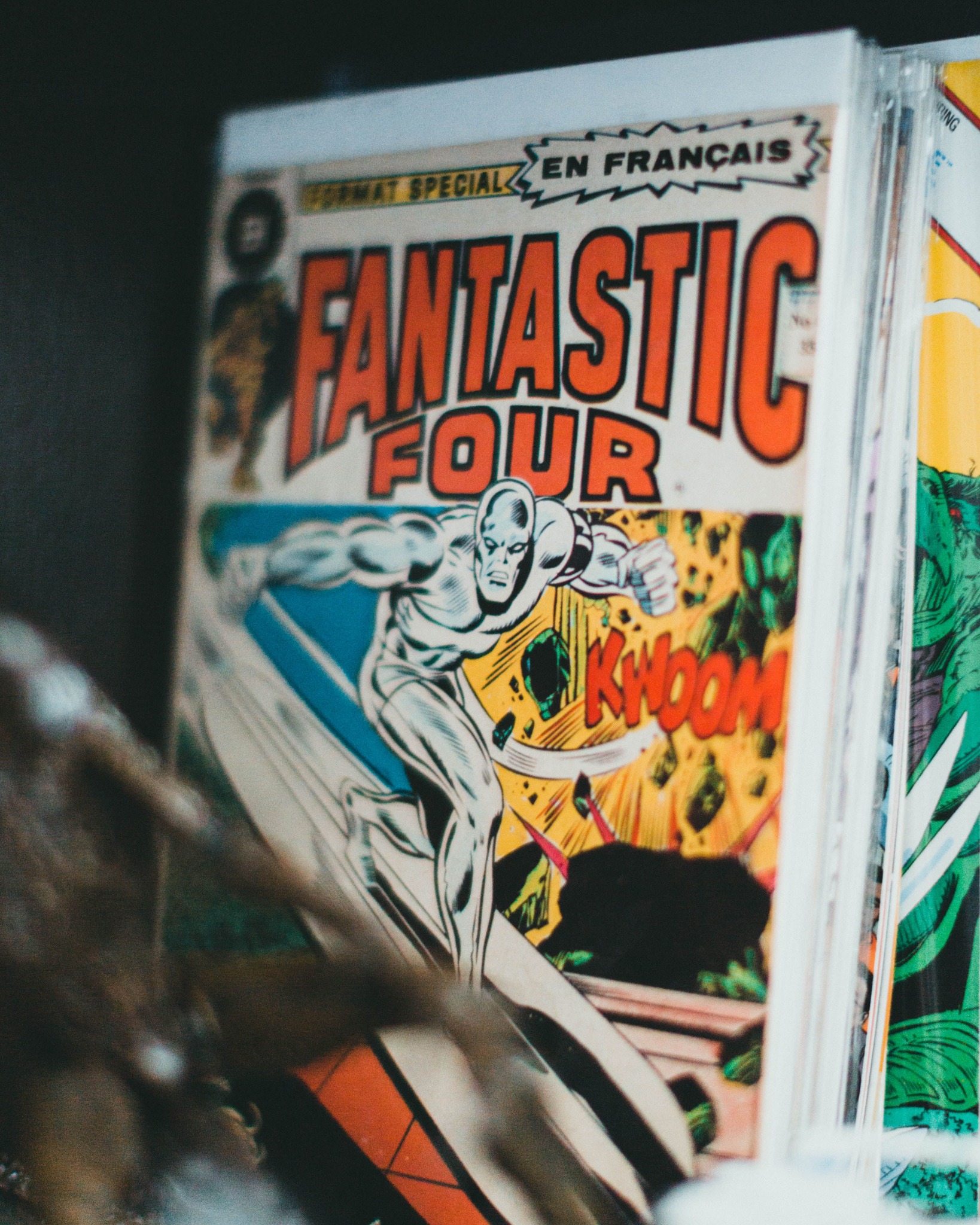 Comic books in a store
